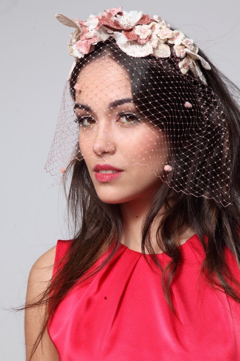 Comprar Diadema de flores rosas y nude para invitadas boda fiesta